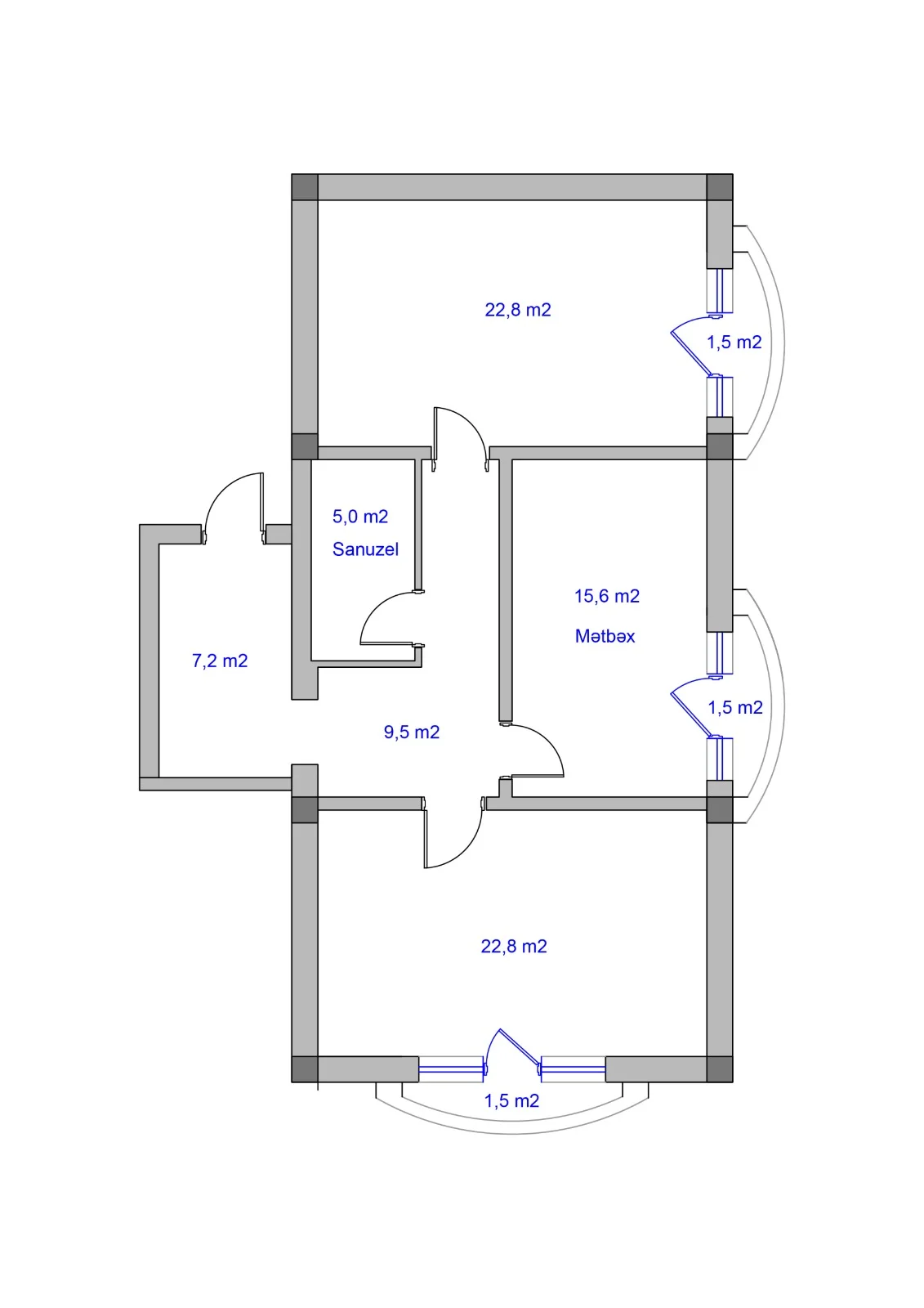 For rent 2-room House / Villa 88 m² Səbail dist. Badamdar settl. – şəkil 2