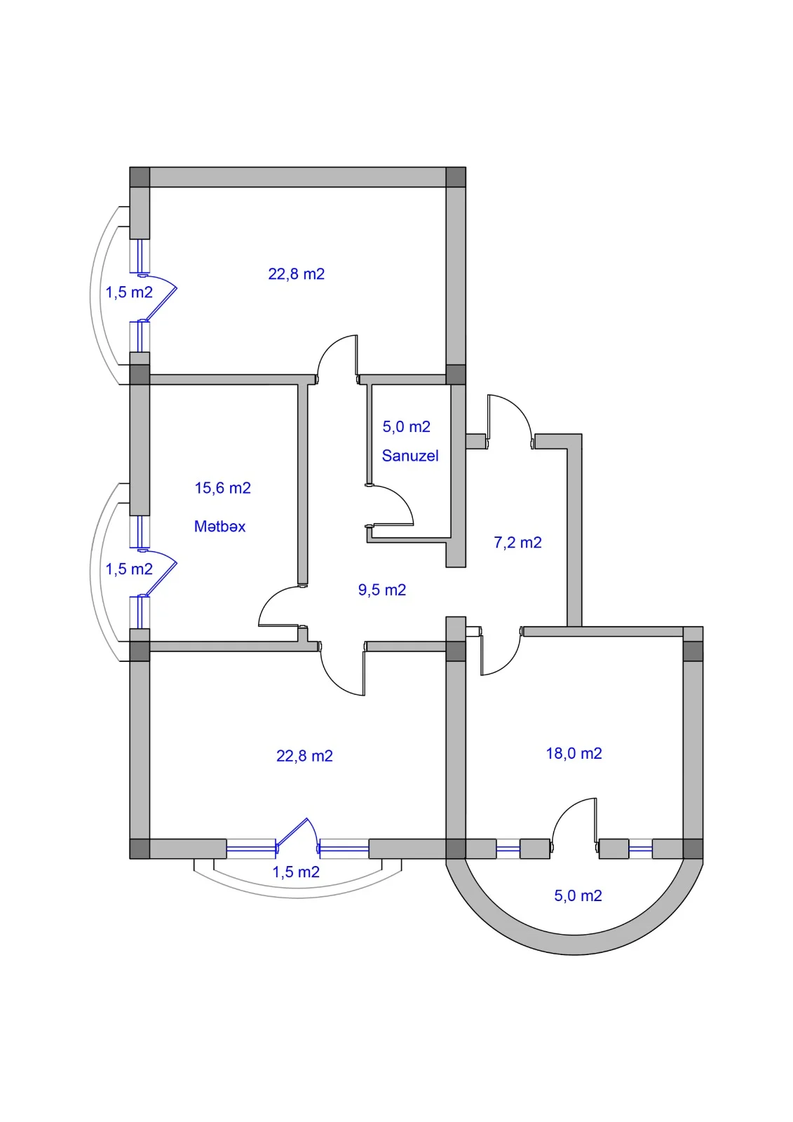 For rent 3-room House / Villa 110.4 m² Səbail dist. Badamdar settl. – şəkil 4